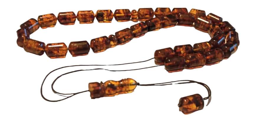 Baltic amber kompoloi-33+1 beads_B121833_Y