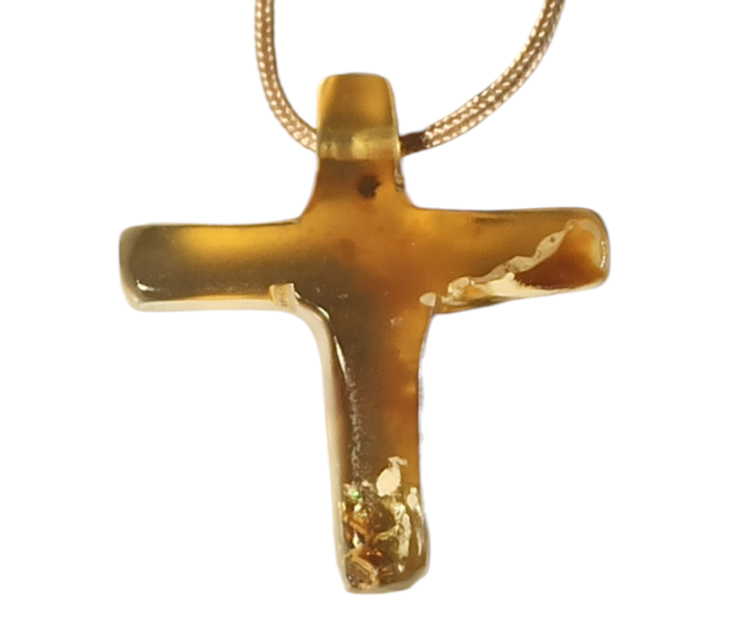 Handmade amber cross_No1