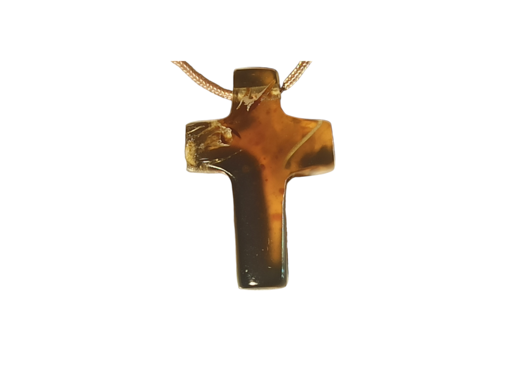 Handmade amber cross_No2